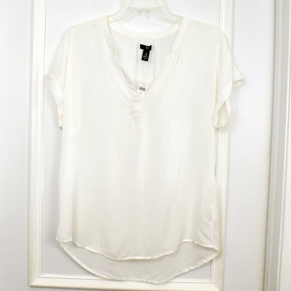 Gap Factory Top Women Medium Dolman Short Sleeve White Pullover Tee Casual New - Picture 1 of 11